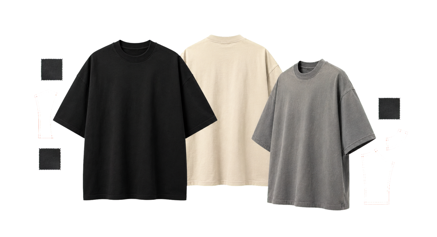 Black bone and ash heavyweight T-shirts