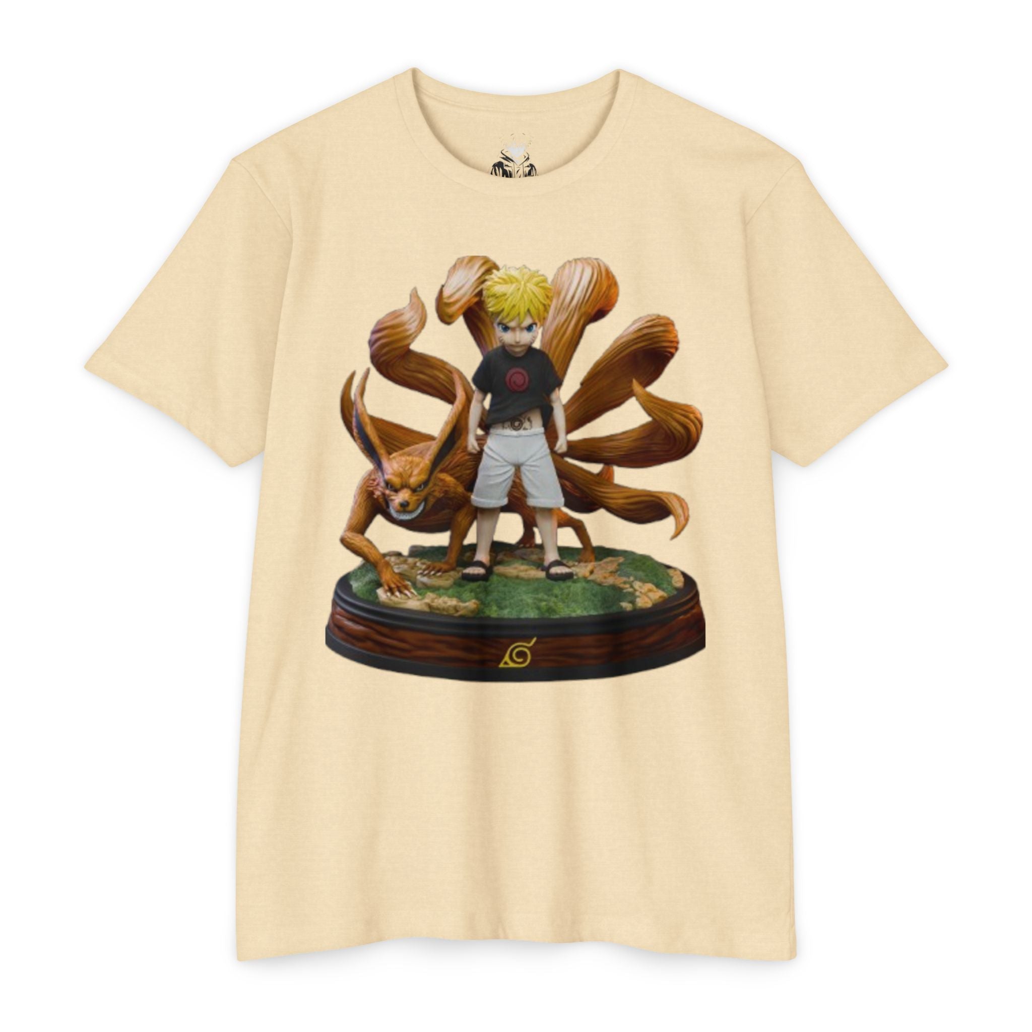 Anime Naruto Statue T‑Shirt — Kid with Shinobi Design