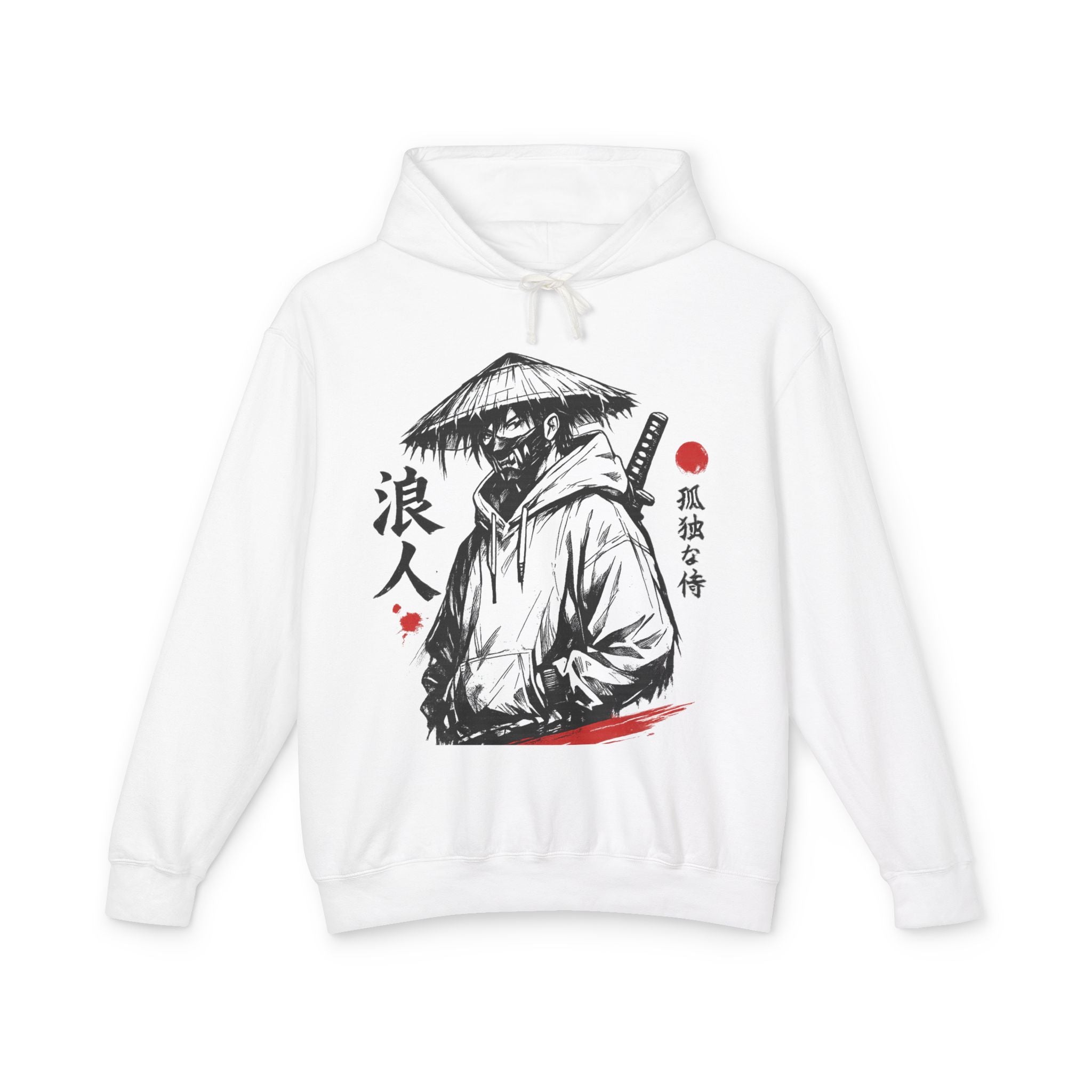 Samurai Ronin Hoodie Japanese Ink Warrior Graphic Sweatshirt