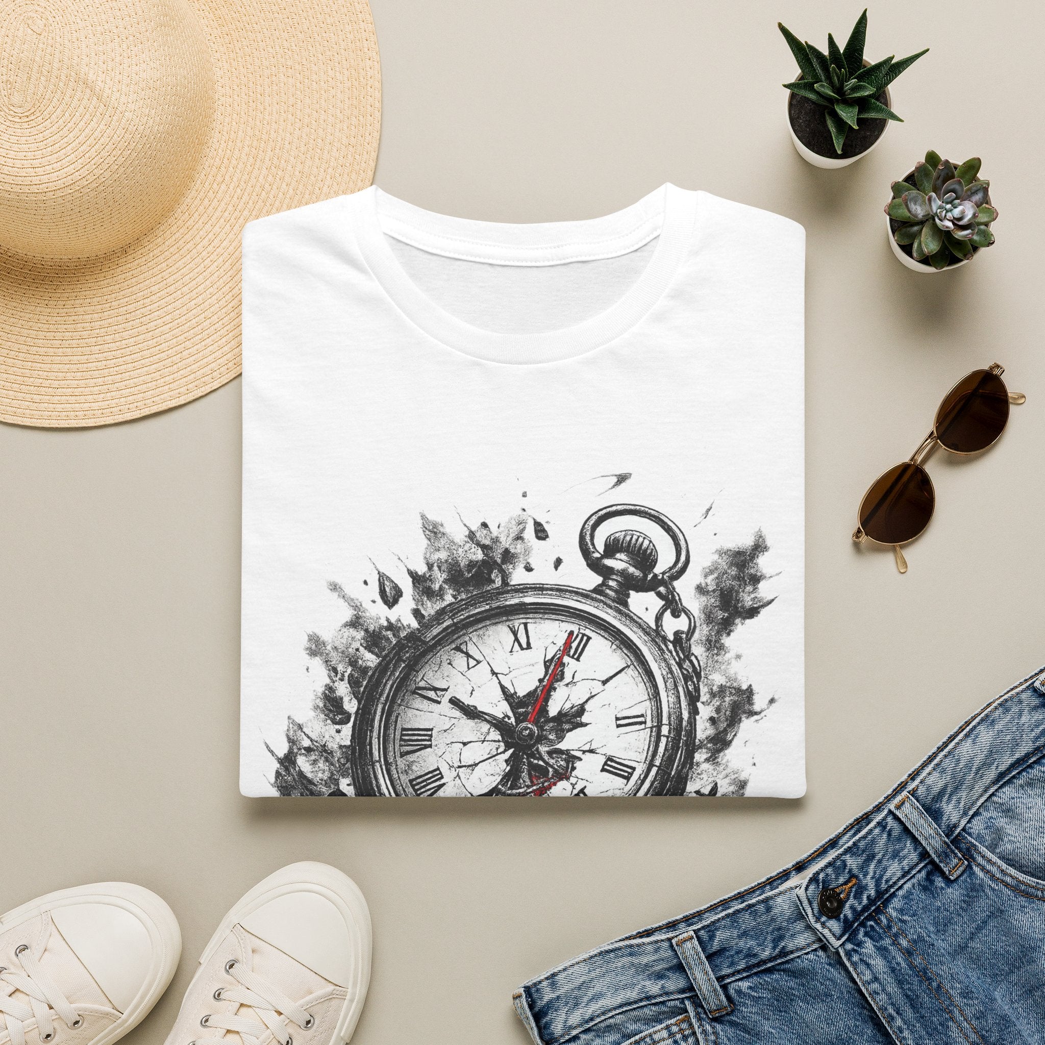 Pocket Watch T-Shirt — Vintage Broken Time Design