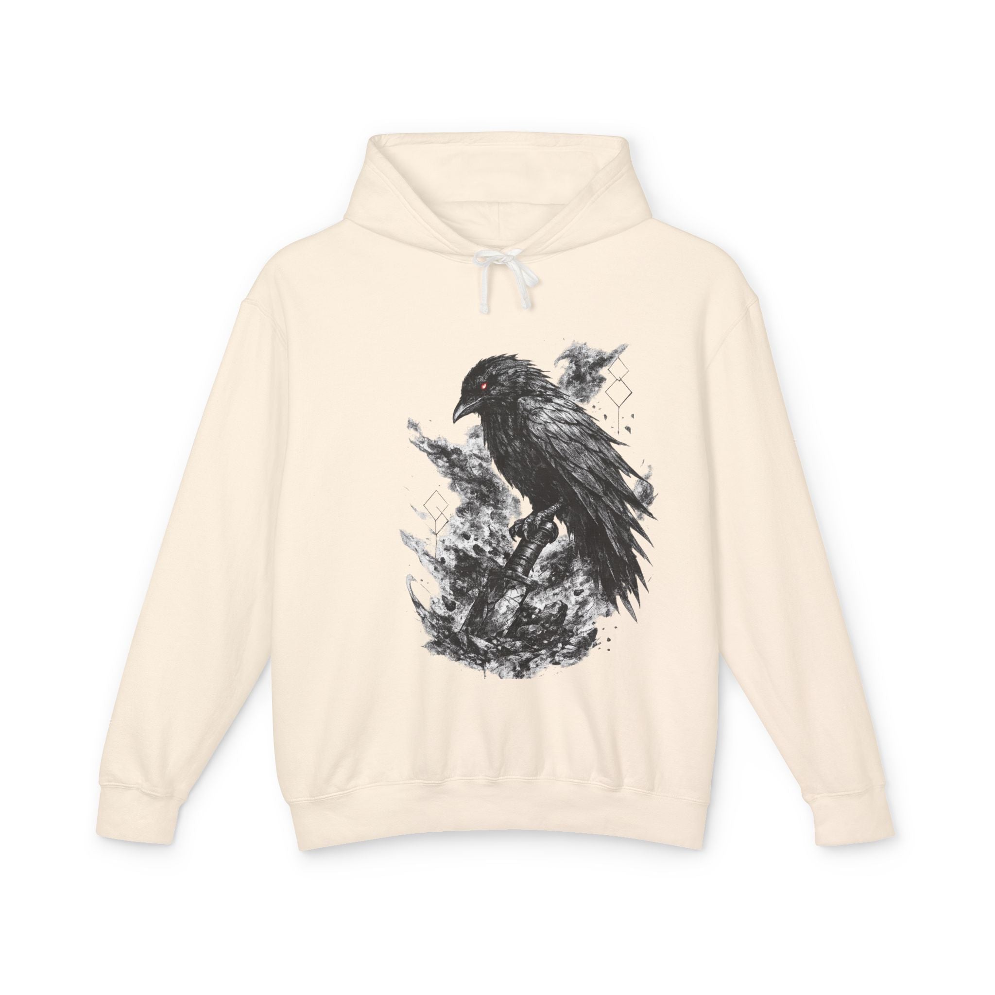 Raven Art Hoodie — Gothic Raven Graphic Pullover