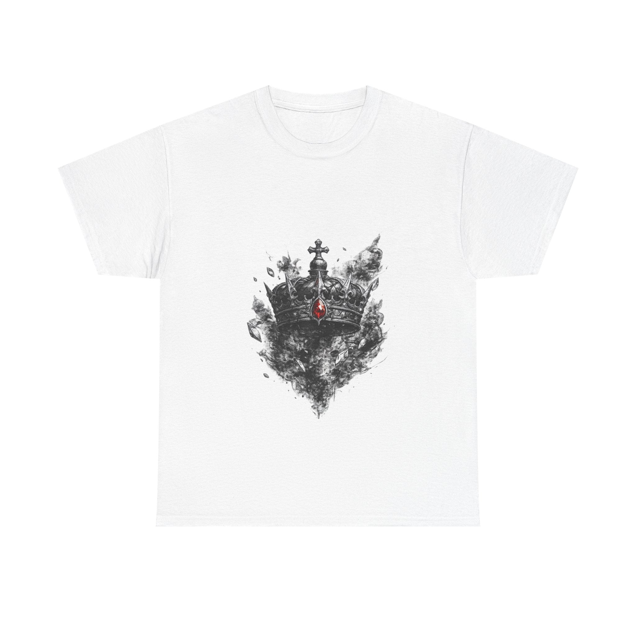 Crown Graphic Tee — Distressed Royal Crown with Red Gem
