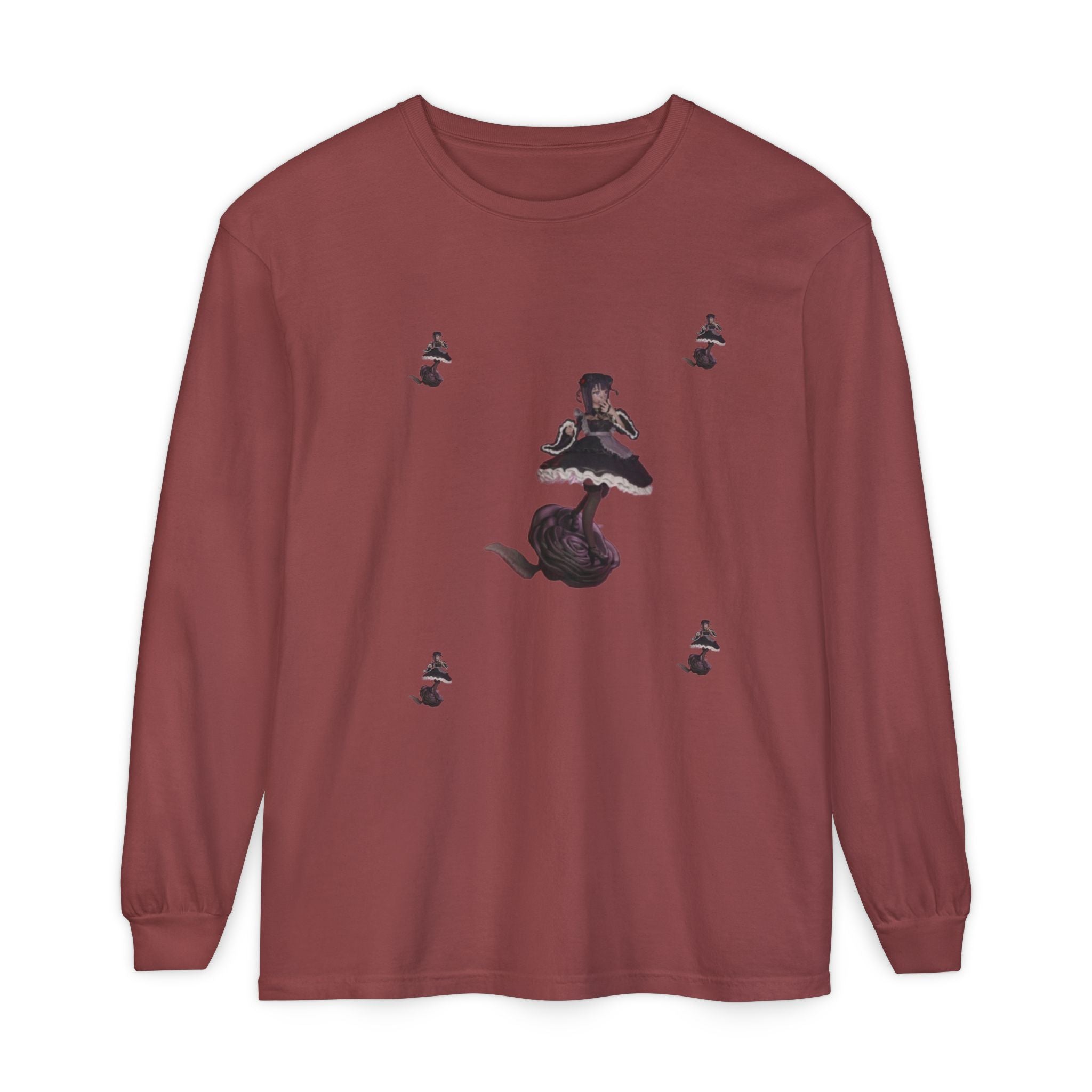 Long Sleeve T‑Shirt — Vintage Black Cat & Witch Motif