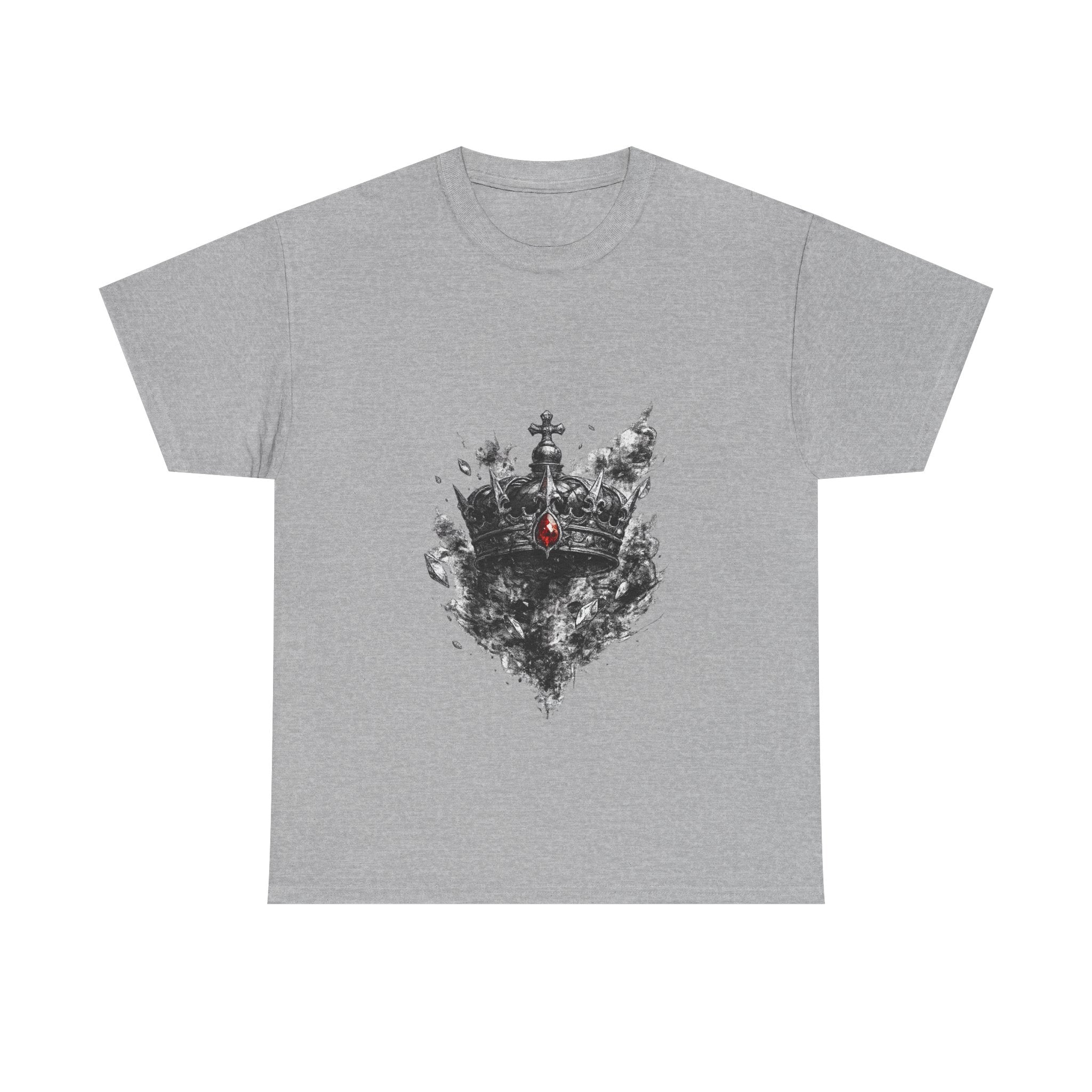Crown Graphic Tee — Distressed Royal Crown with Red Gem