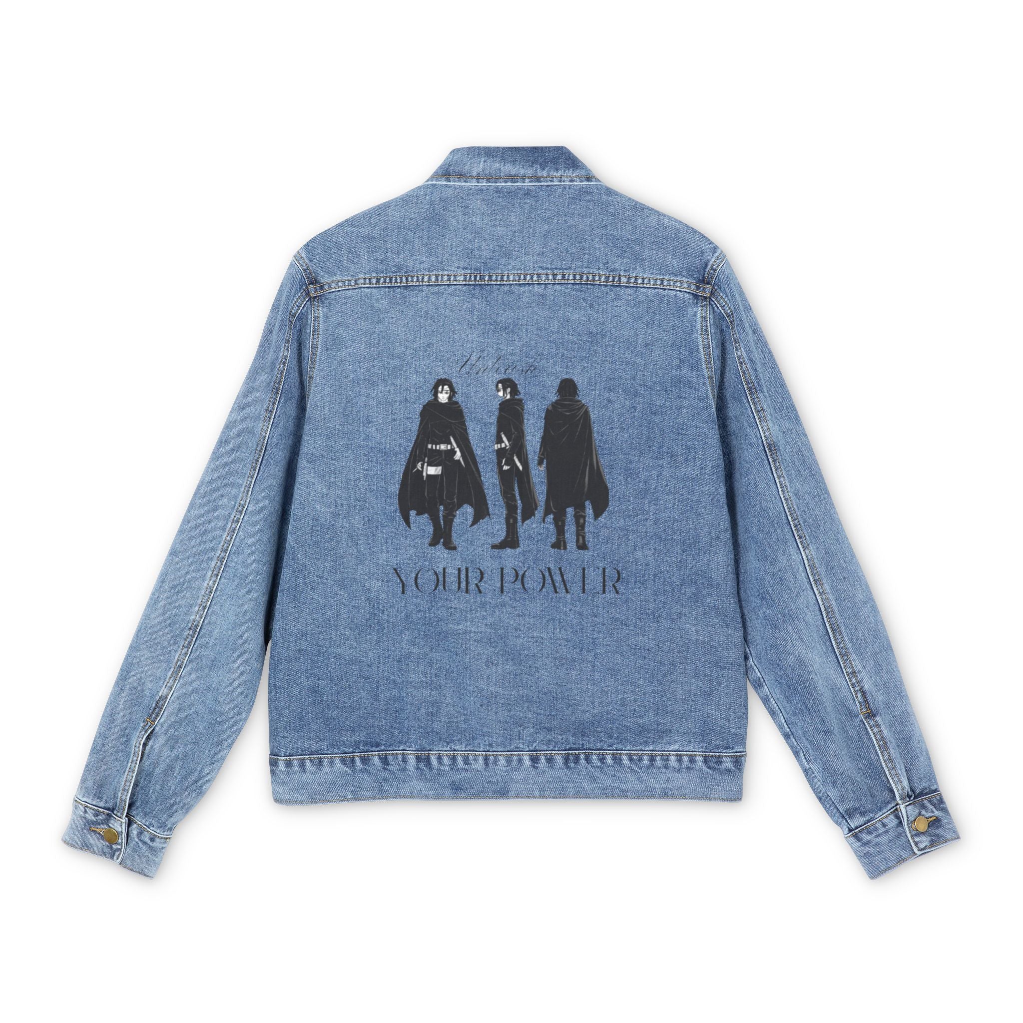 Denim Jacket — Gothic Band Silhouette Back Print