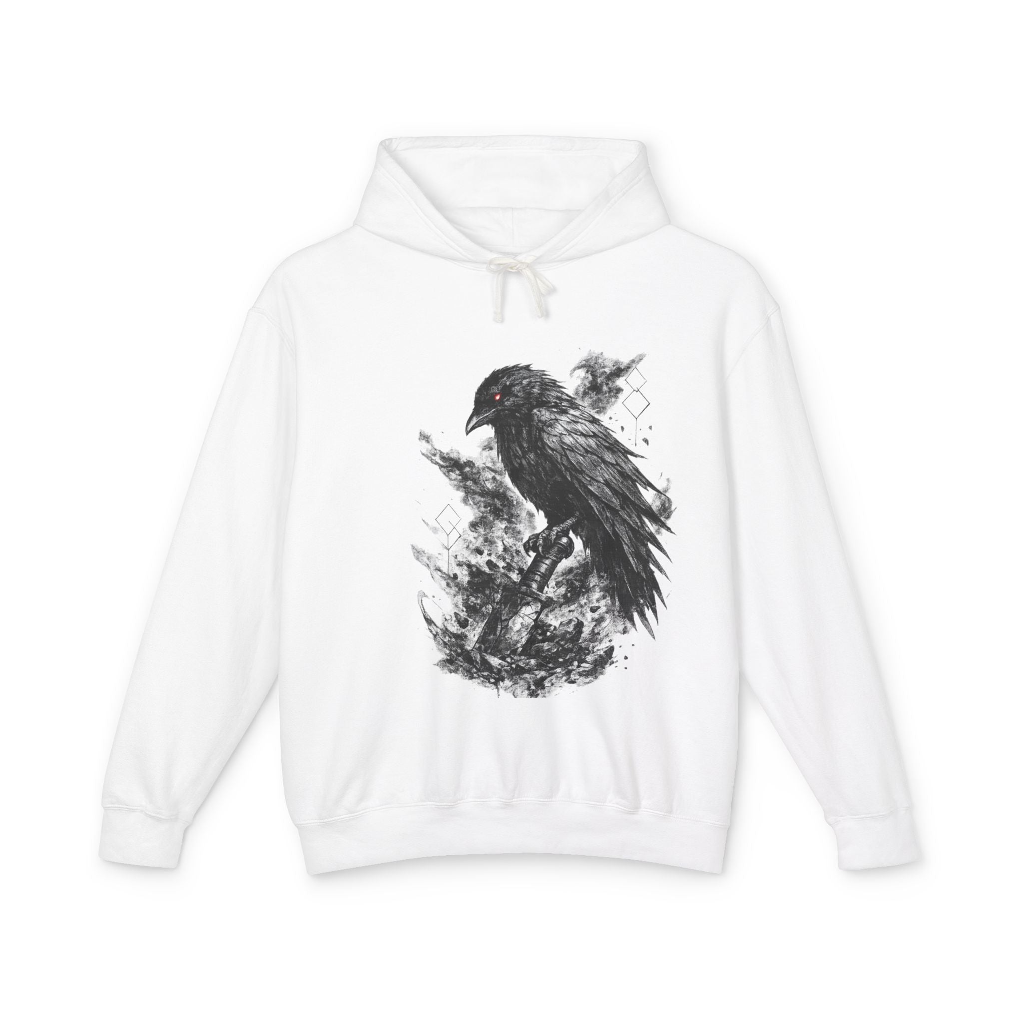 Raven Art Hoodie — Gothic Raven Graphic Pullover